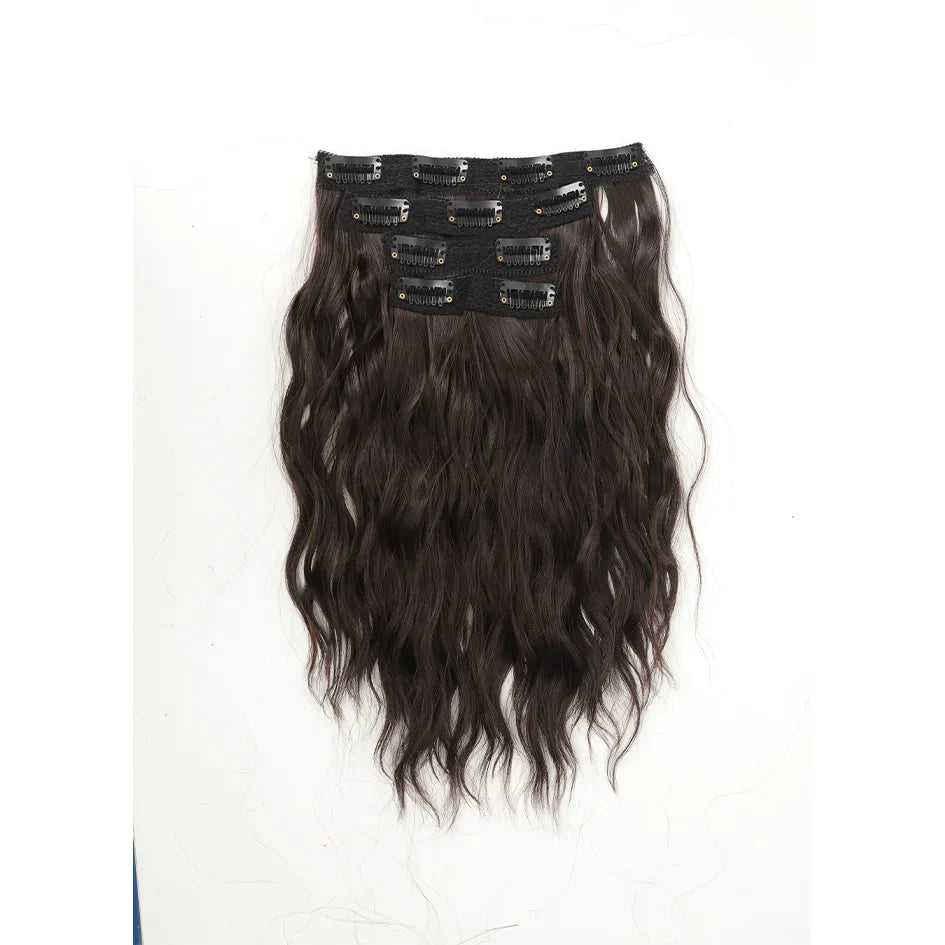 Short Honey Gold Wavy Hair Extensions Set