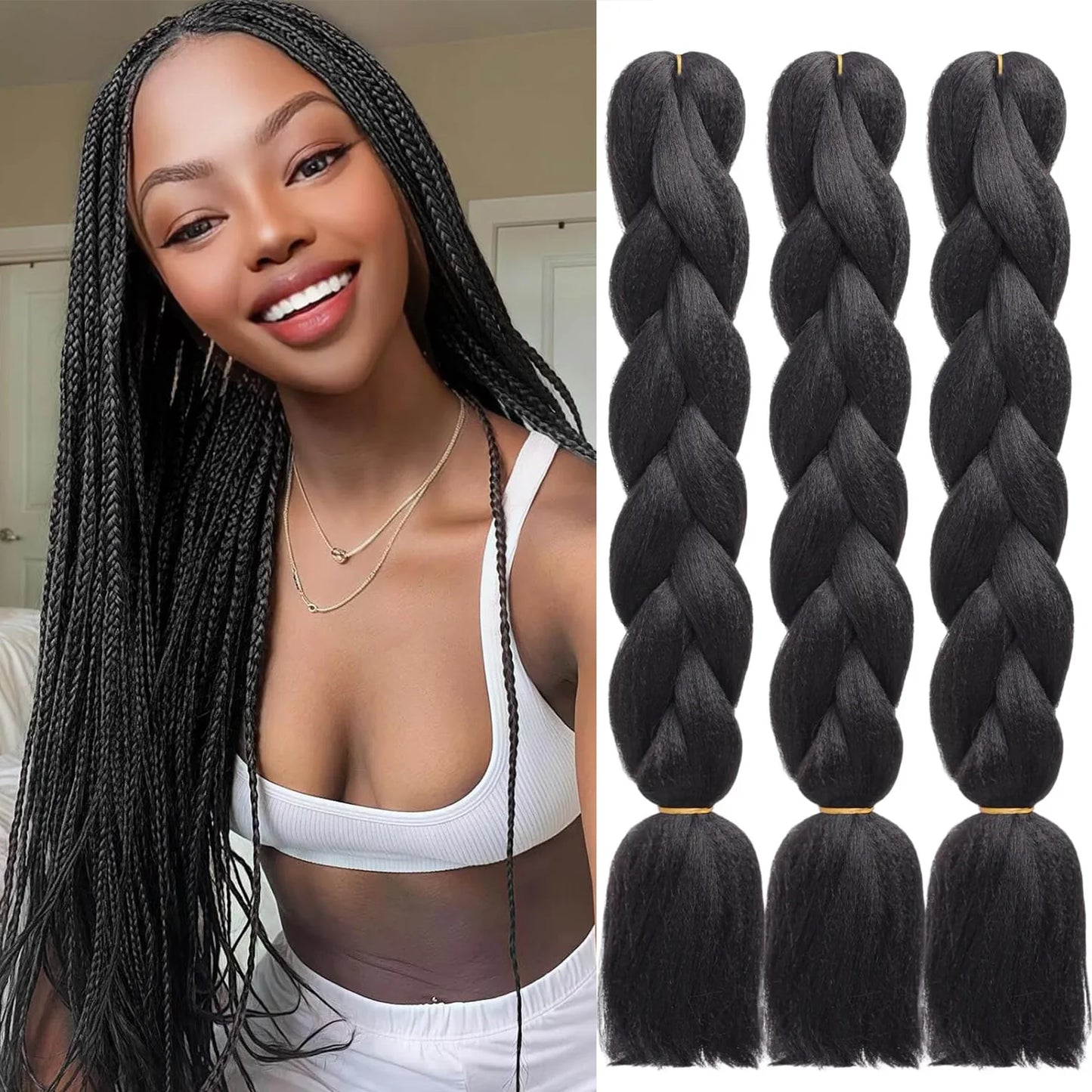Synthetic 24 Inch 100g Braiding Hair Extensions