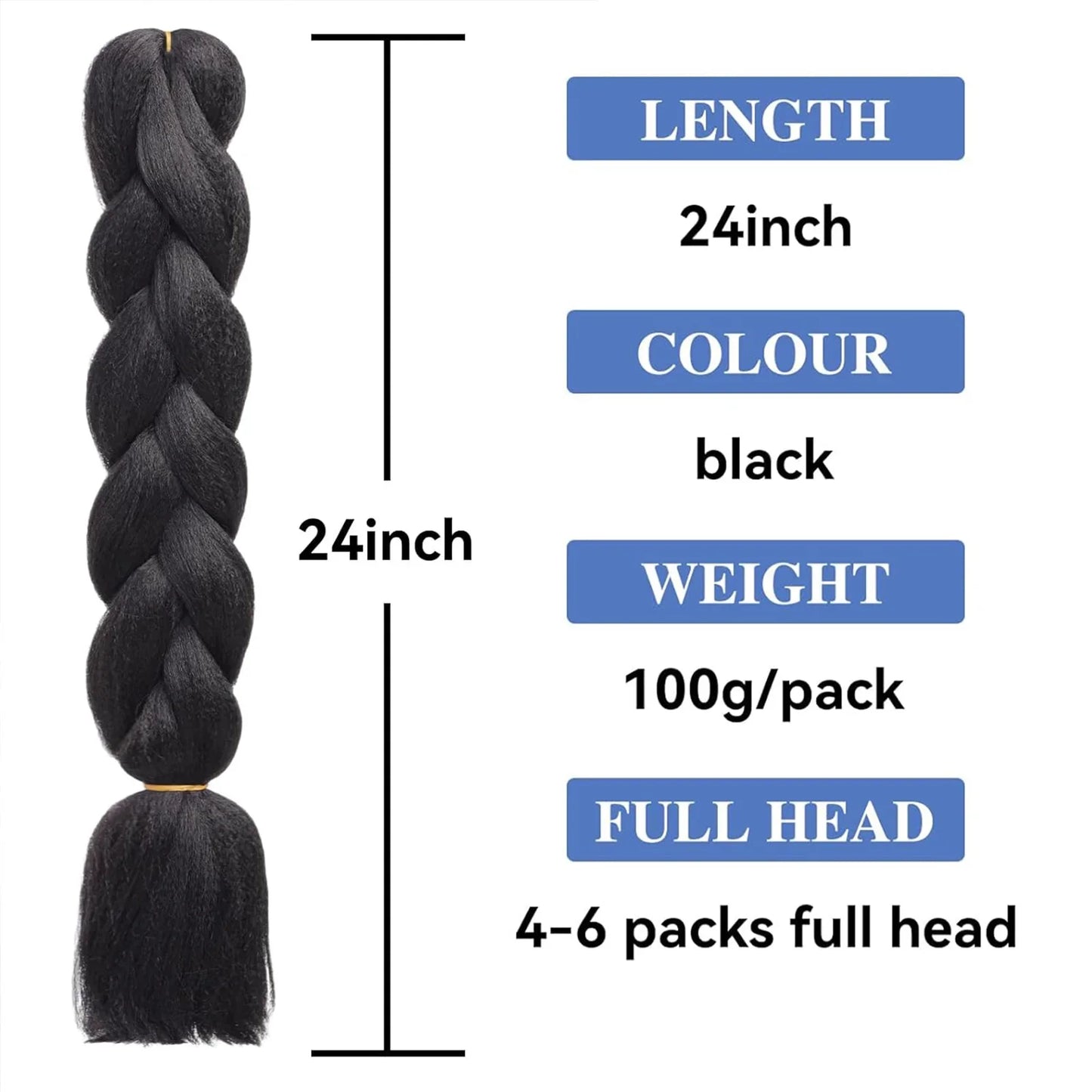 Synthetic 24 Inch 100g Braiding Hair Extensions
