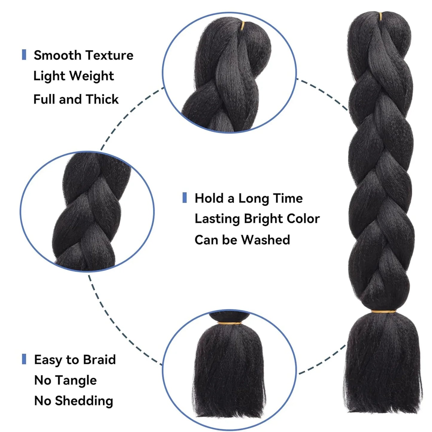 Synthetic 24 Inch 100g Braiding Hair Extensions