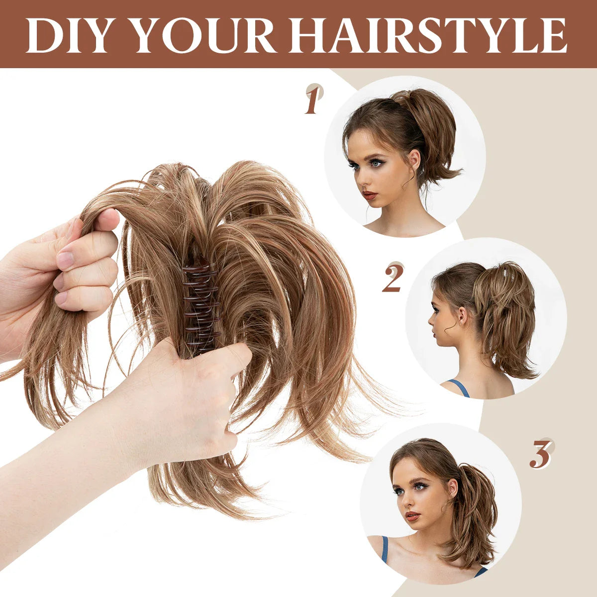 Synthetic Claw Clip In Ponytail Hair Extensions for Women