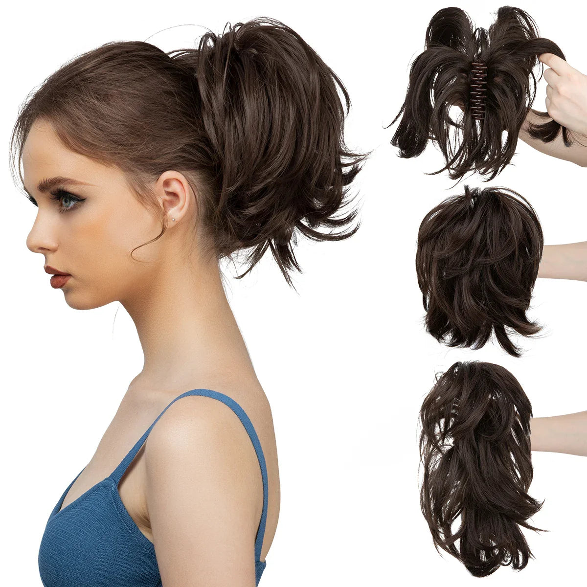 Synthetic Claw Clip In Ponytail Hair Extensions for Women
