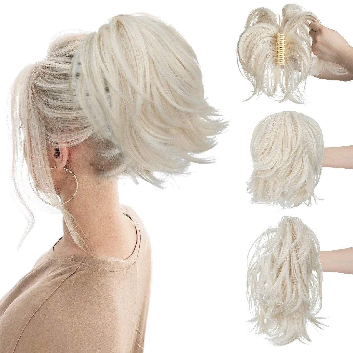 Synthetic Claw Clip In Ponytail Hair Extensions for Women