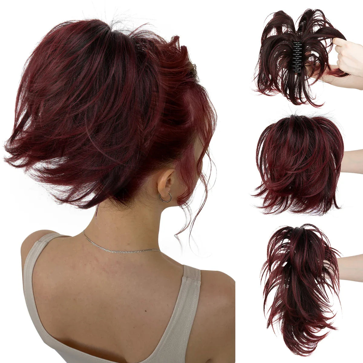 Synthetic Claw Clip In Ponytail Hair Extensions for Women