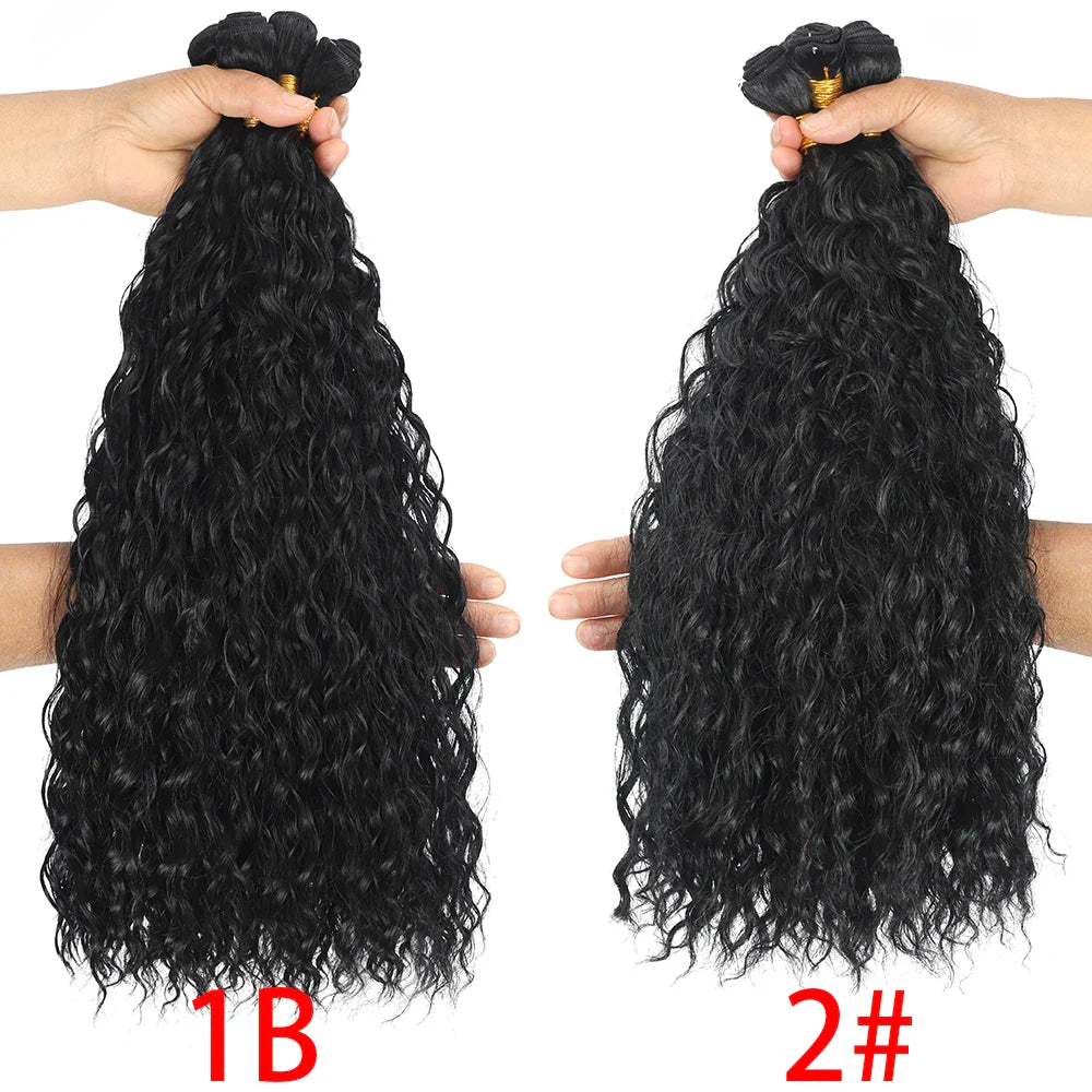 Synthetic Long Curly Hair Extensions 22 to 30 Inch Ombre