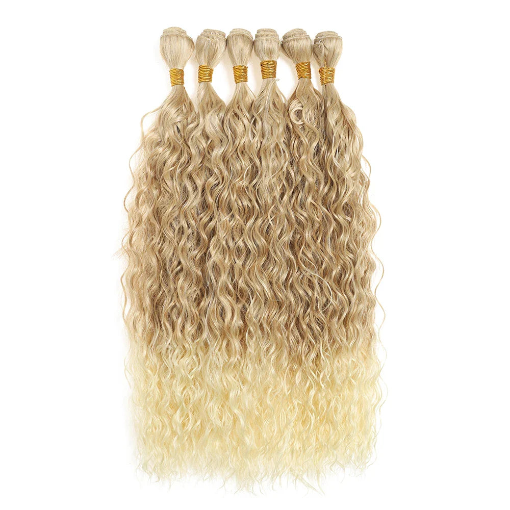 Synthetic Long Curly Hair Extensions 22 to 30 Inch Ombre