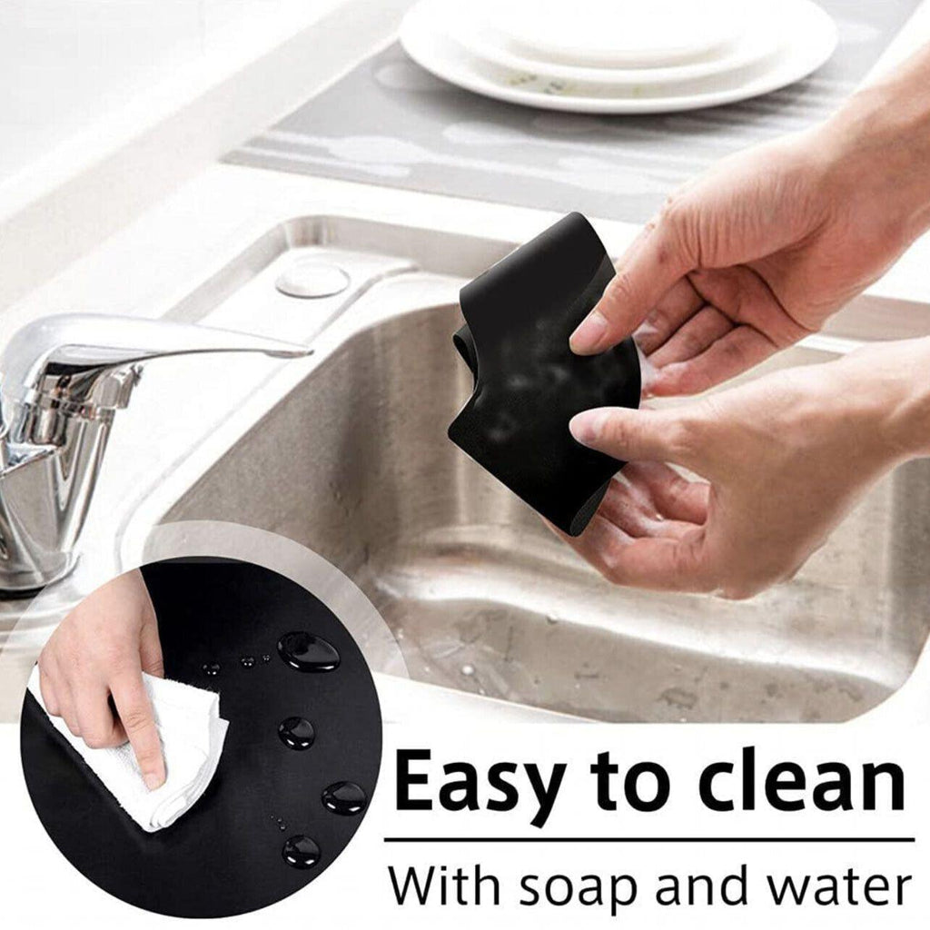 Gas Stove Burner Covers Reusable Hob Protectors Non Stick Liner Pad 4 Pcs - 4 PCS Silver