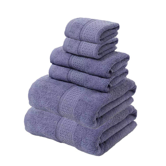 NNEDSZ Purple Luxury 6-Piece 100% Cotton Towel Set - 2 Bath Towels, 2 Hand Towels, 2 Face Towels