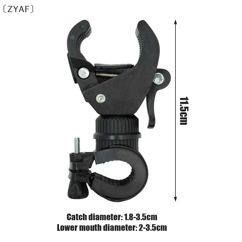 〔ZYAF〕Bicycle Light Mount - 360° Rotatable Bike Lamp Bracket With U-Shape Clip, Cycling Accessory For Flashlights
