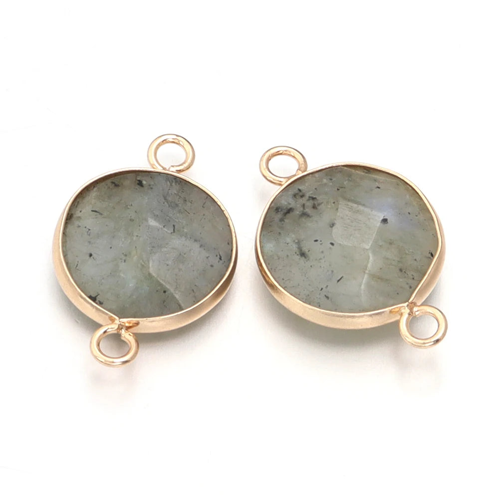 2-4pcs/lot Natural Stone Faceted Pendant Rose Quartz Lapis Lazuli Jade Charms For DIY Fashion Bracelet Necklace Jewelry Accessor