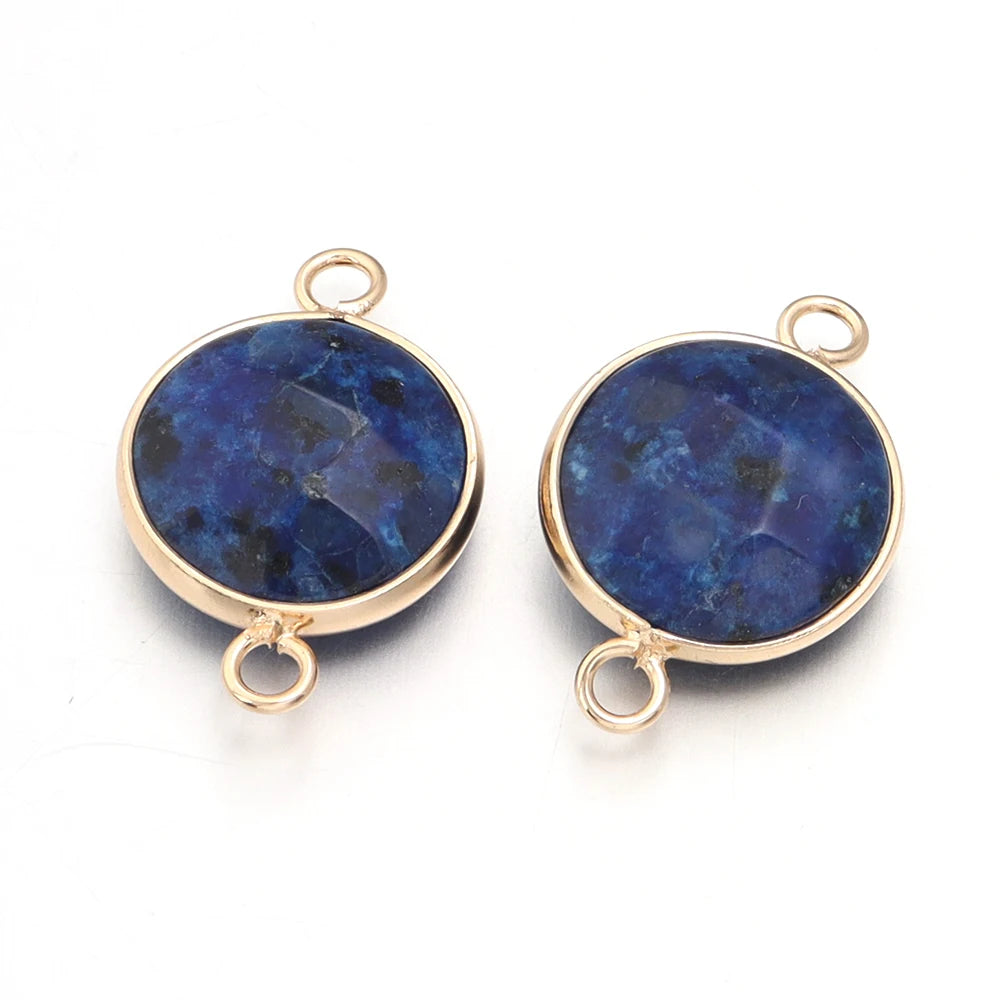 2-4pcs/lot Natural Stone Faceted Pendant Rose Quartz Lapis Lazuli Jade Charms For DIY Fashion Bracelet Necklace Jewelry Accessor