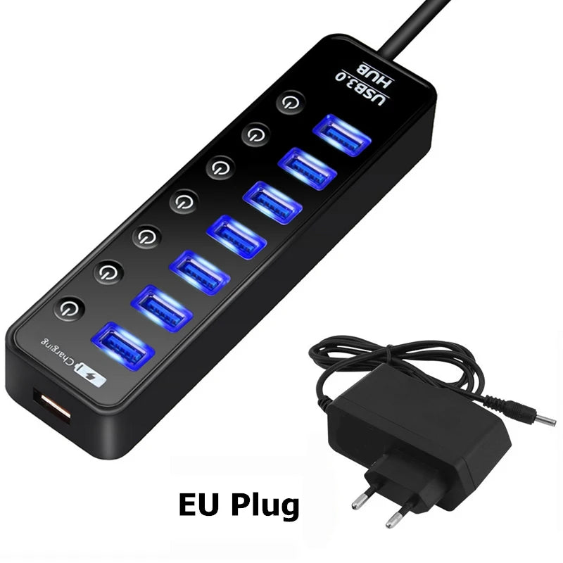 USB 3.0 HUB Multi 5Gbps High Speed 7+1 Adapter Mobile Phone Charging Port USB Splitter For Laptop Adapter Computer Accessories