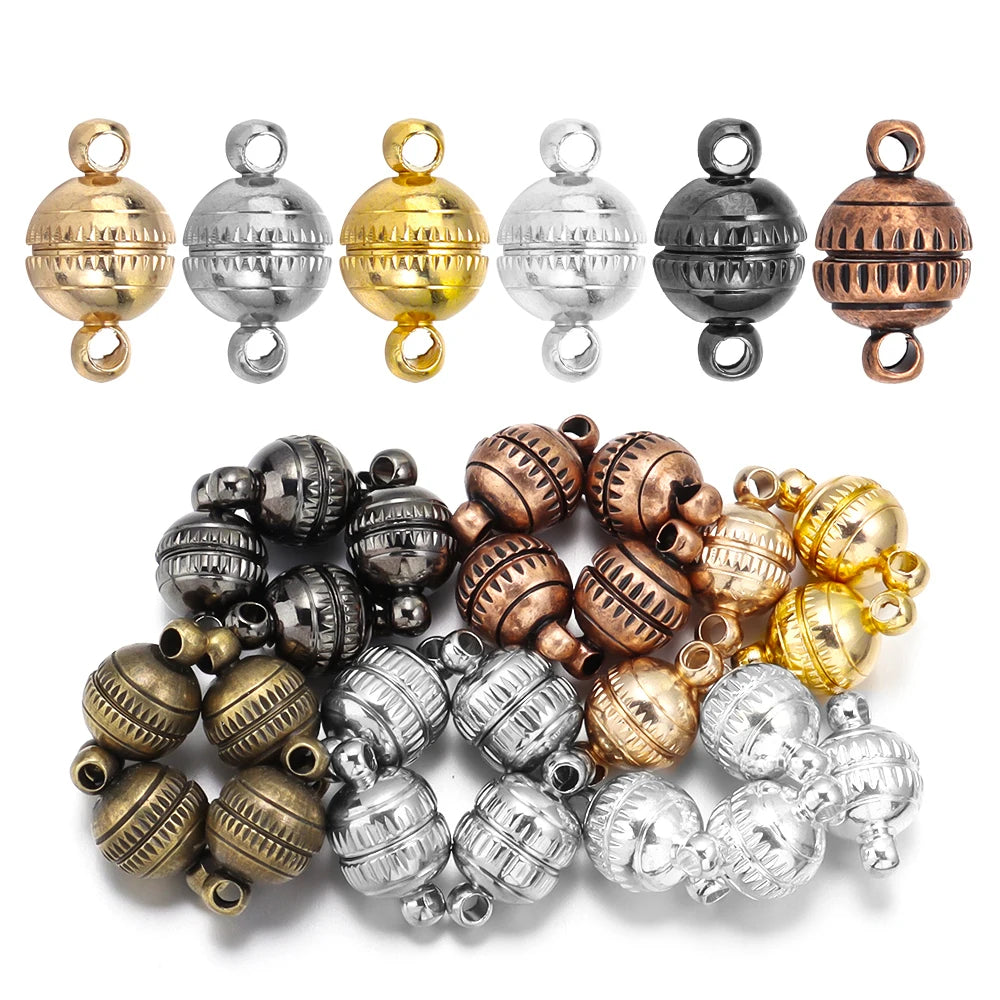 5pcs/lot Copper Strong Magnetic Clasps Round End Clasp Connectors For Jewelry Making DIY Handmade Bracelet Necklaces Accessories