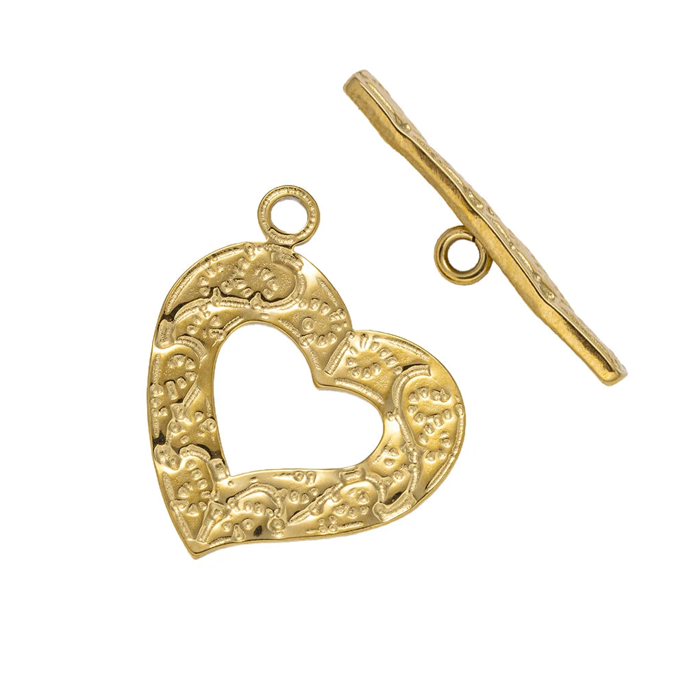 5 Sets Stainless Steel Toggle Clasp T-bar Closure Ring Fastener Hook End Connectors for DIY Necklace Bracelet Jewelry Making