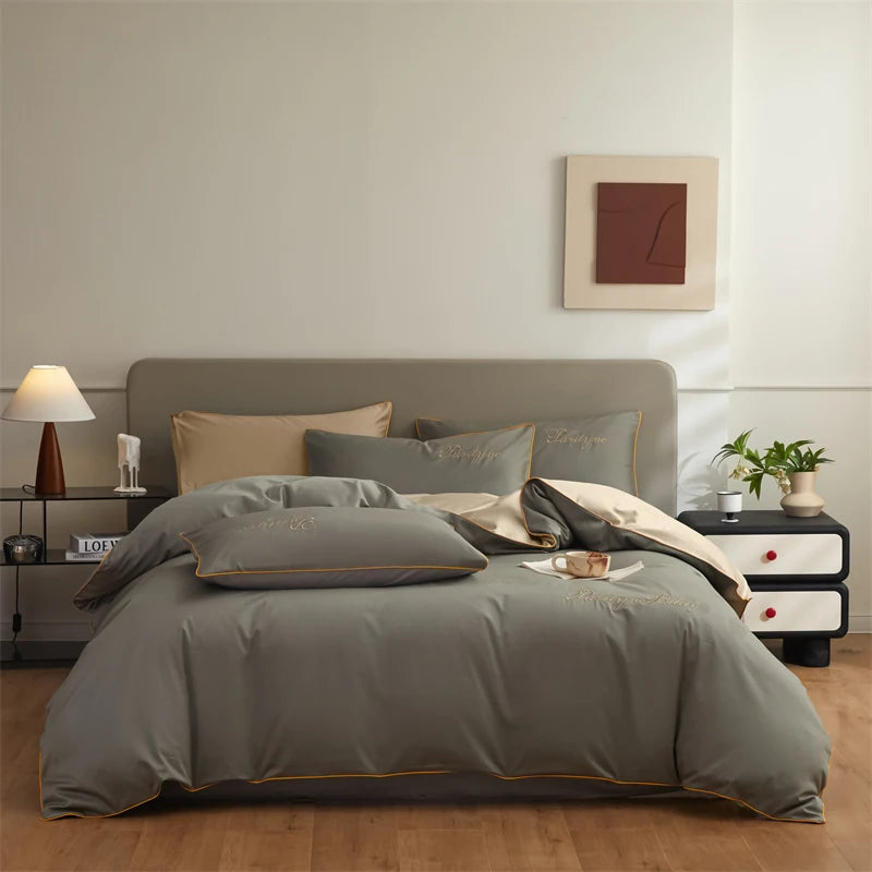 3pcs 100% Egyptian Cotton Duvet Cover Set 1pc Duvet Cover and 2pcs Pillowcases 150*200/200*230cm Single/double Queen King Size