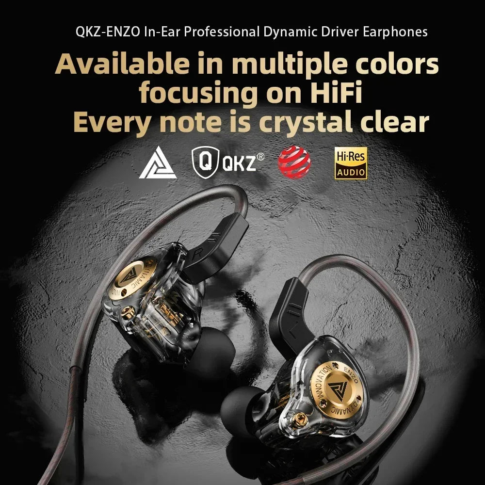 New QKZ 15D Dynamic Surround Sound Bass Earphones Earbud 3.5MM AUX In-Ear Monitor Headphones HIFI Noise Cancelling Sport Headset