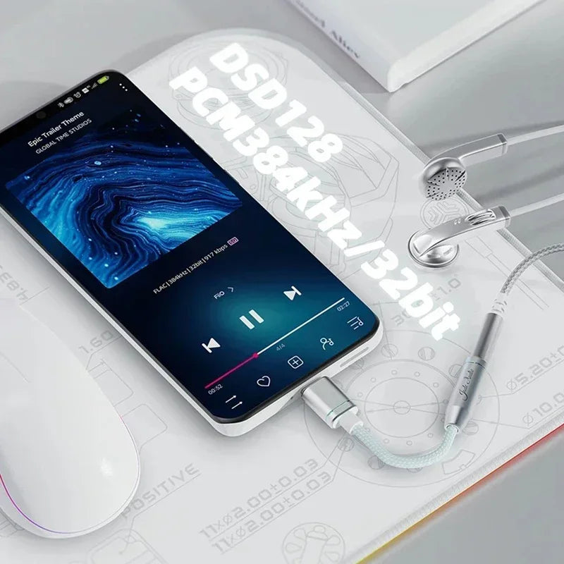 FIIO JadeAudio JA11 HI-RES Type C to 3.5mm Earphone Audio Adapter USB DAC Audio Cable for Phones