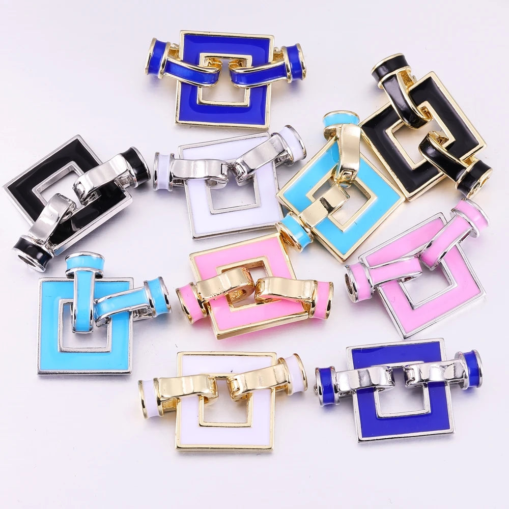 Juya 18K Gold Plated Decorative Connector Fastener Clasps Accessories For DIY Women Needlework Beads Gems Pearls Jewelry Making