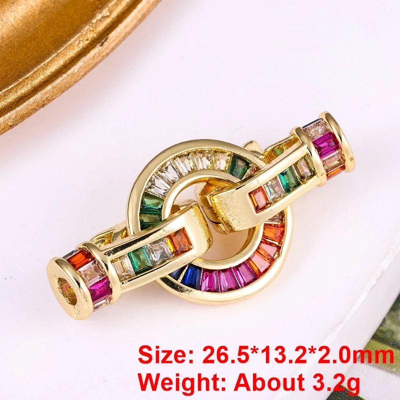 Juya18K Gold Silver Plated Decorative Connector Lock Fasteners Hooks Clasps For DIY Beadwork Beads Crystal Pearls Jewelry Making