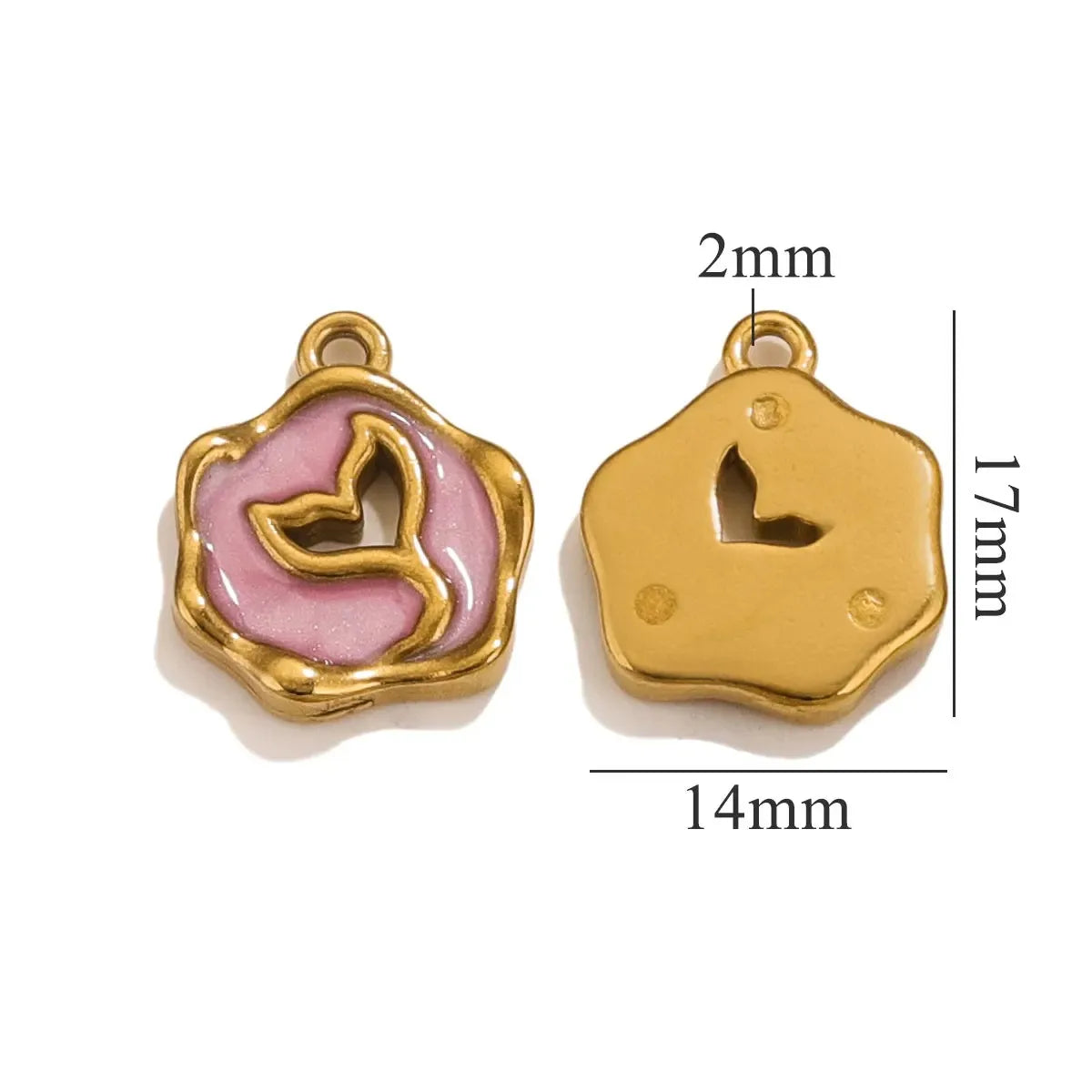 5pcs Stainless Steel Enamel Mermaid Tail Charms Gold-plated for DIY Necklaces Bracelet Earring Jewelry Making Supplies Wholesale