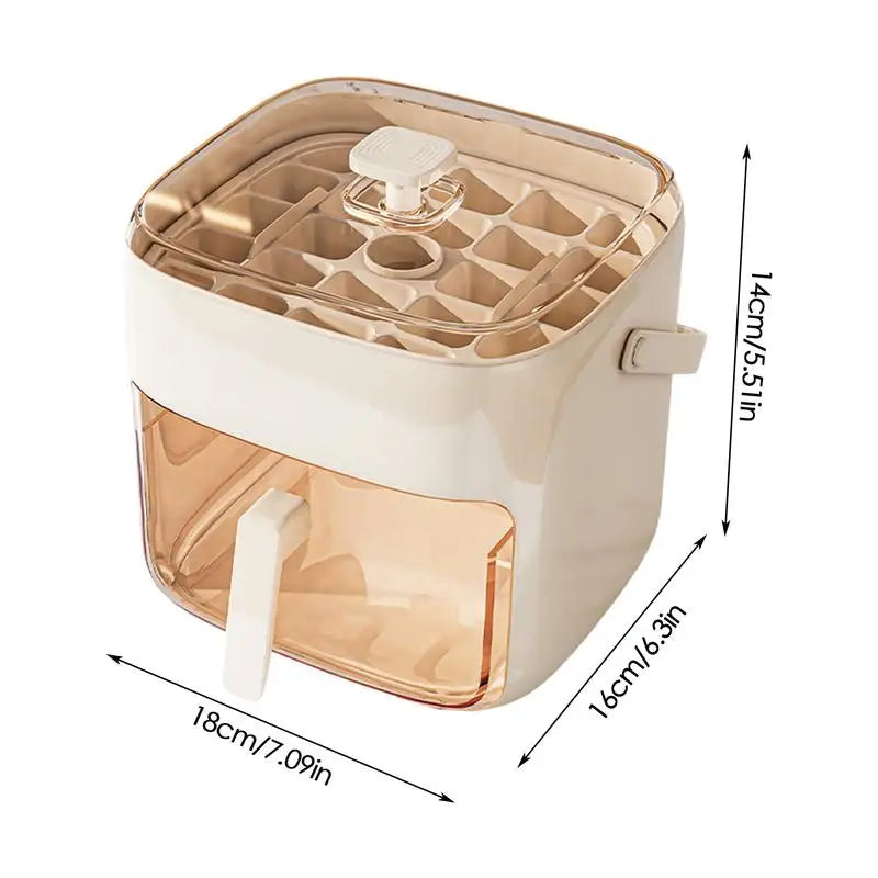 Ice Cubes Trays Ice Cubes Tray With Lid For Freezer Press Non-Stick Iced Bucket Easy Release Kitchen Gadgets For Freezer Home &