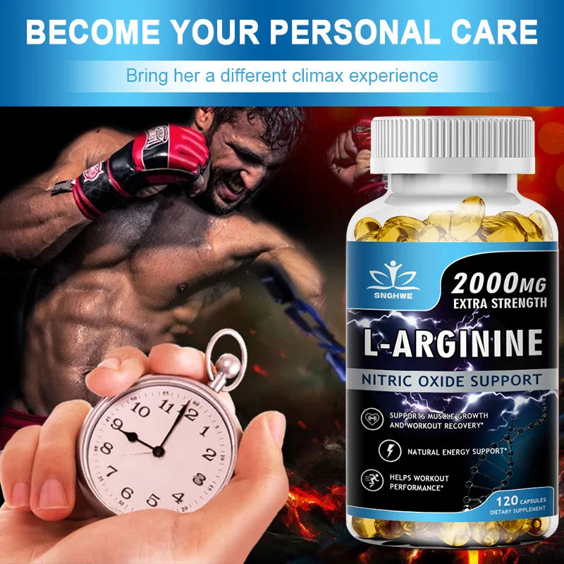 Men's L Arginine Capsules Nitric Oxide Supplement Endurance Performance for Workouts Muscle Growth Mercury for Adult