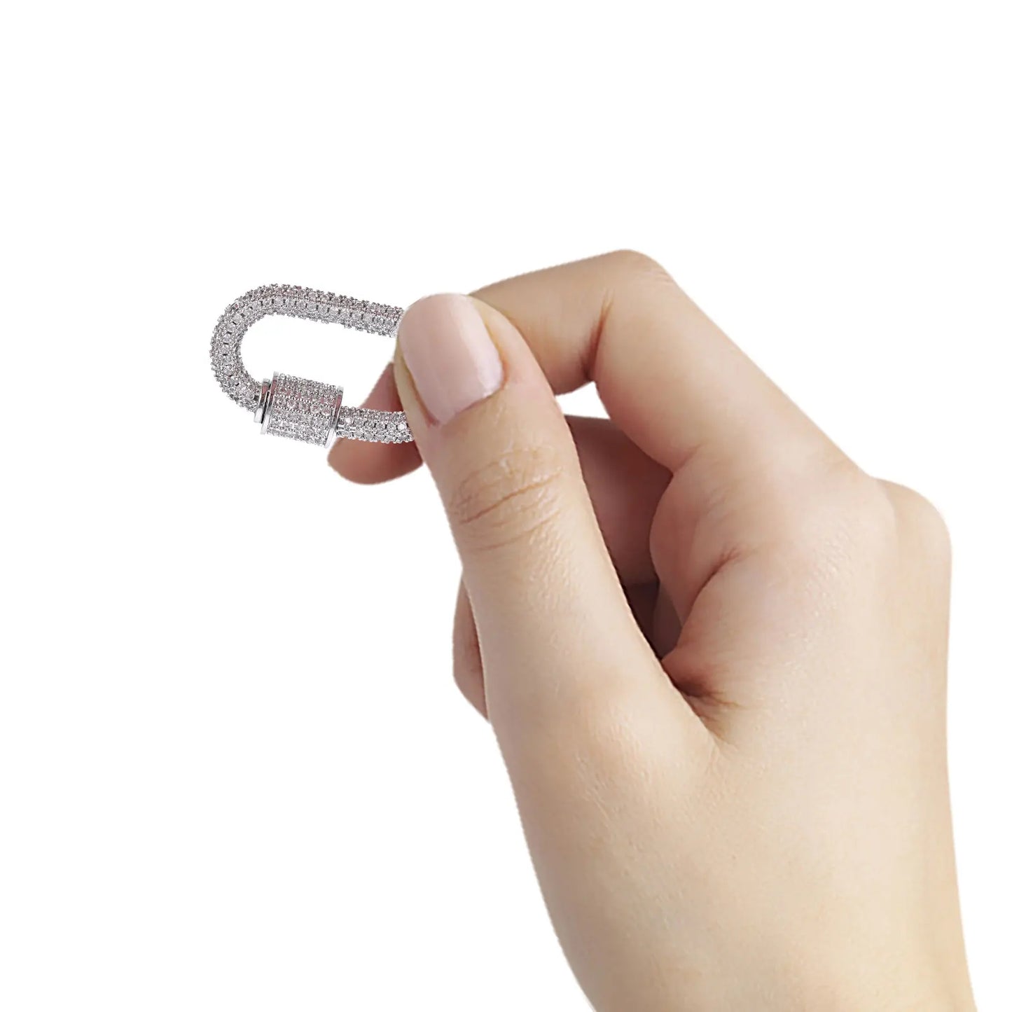 Jewelry Necklace Connecting Clasp Metal Chain Link Screw Lock DIY Rhinestone Lobster Clasp