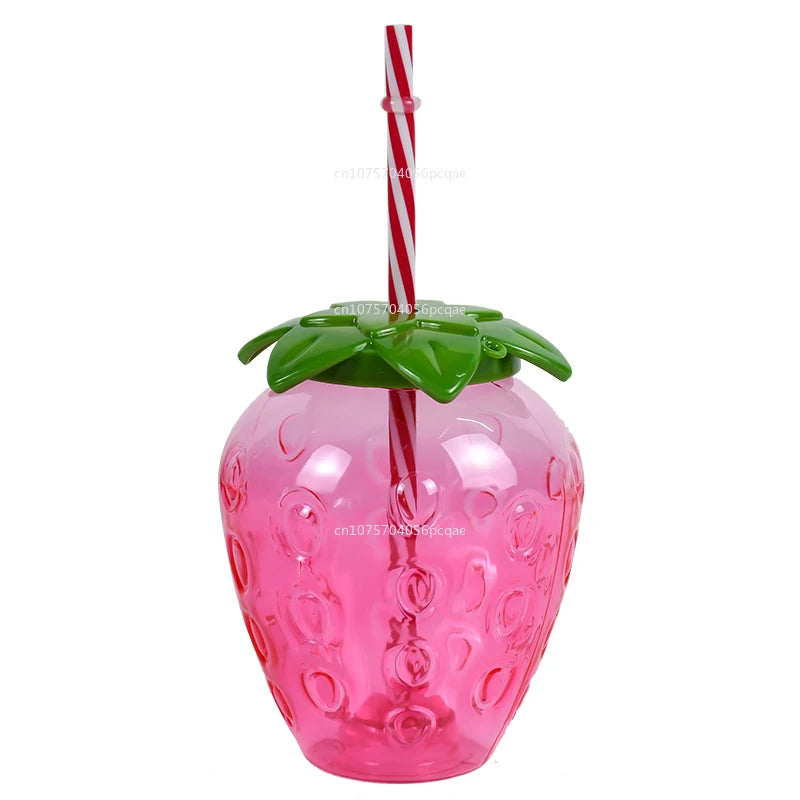 Strawberry Pineapple Shaped Water Bottle Durable Gadgets Outdoor Portable Tools Drinkware Straw Cup Kitchen Accessories