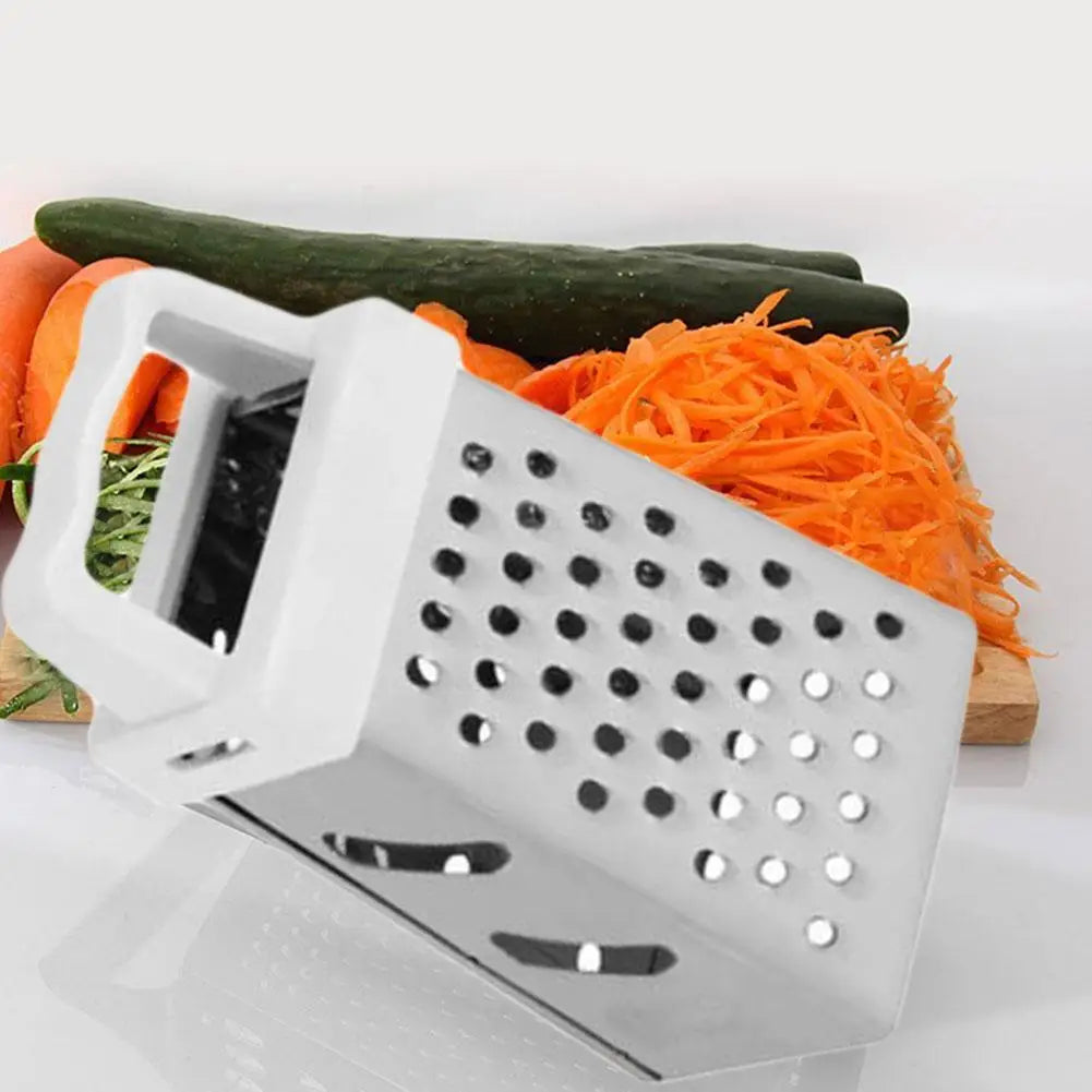 Stainless Steel Mini Four-Sided Grater Planer Multipurpose Vegetables Cutter 4 Sided Blades Household Box Grater Container