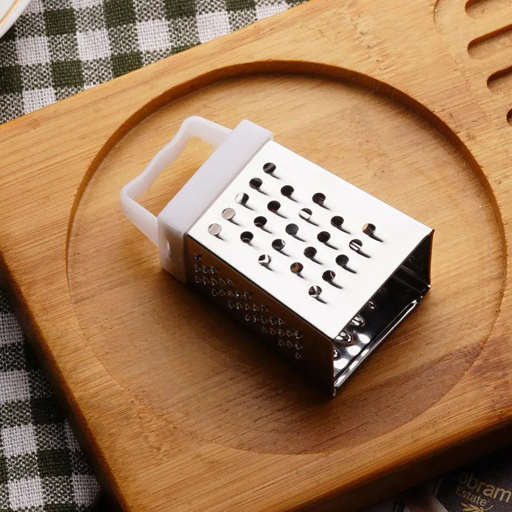 Stainless Steel Mini Four-Sided Grater Planer Multipurpose Vegetables Cutter 4 Sided Blades Household Box Grater Container