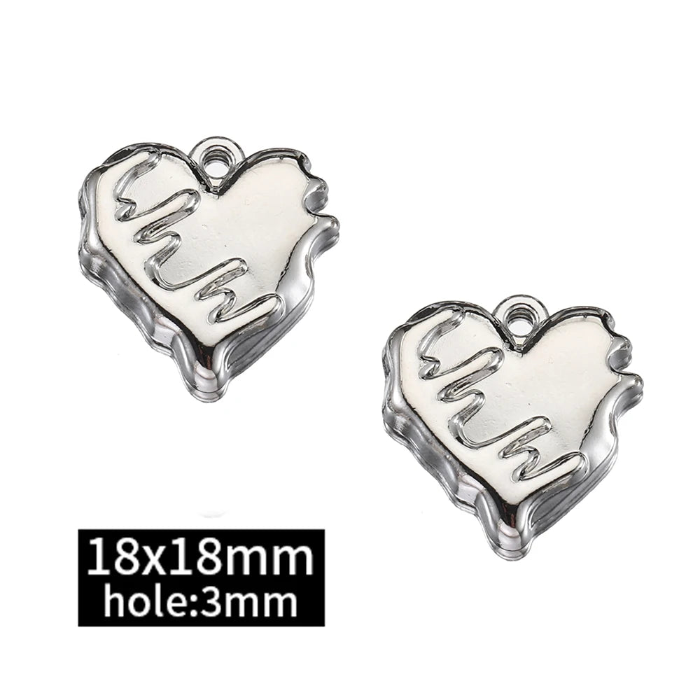 2pcs Rhinestone Chrams Silver Color Crystal Beads Pendants Y2K Style Jewelry Making Accessories Charms for DIY Necklace Bracelet