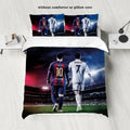 3-Piece Love Football Star Pattern Printed Set (1 duvet cover+2 pillowcases, no core) Soft and Comfortable Bedding Set