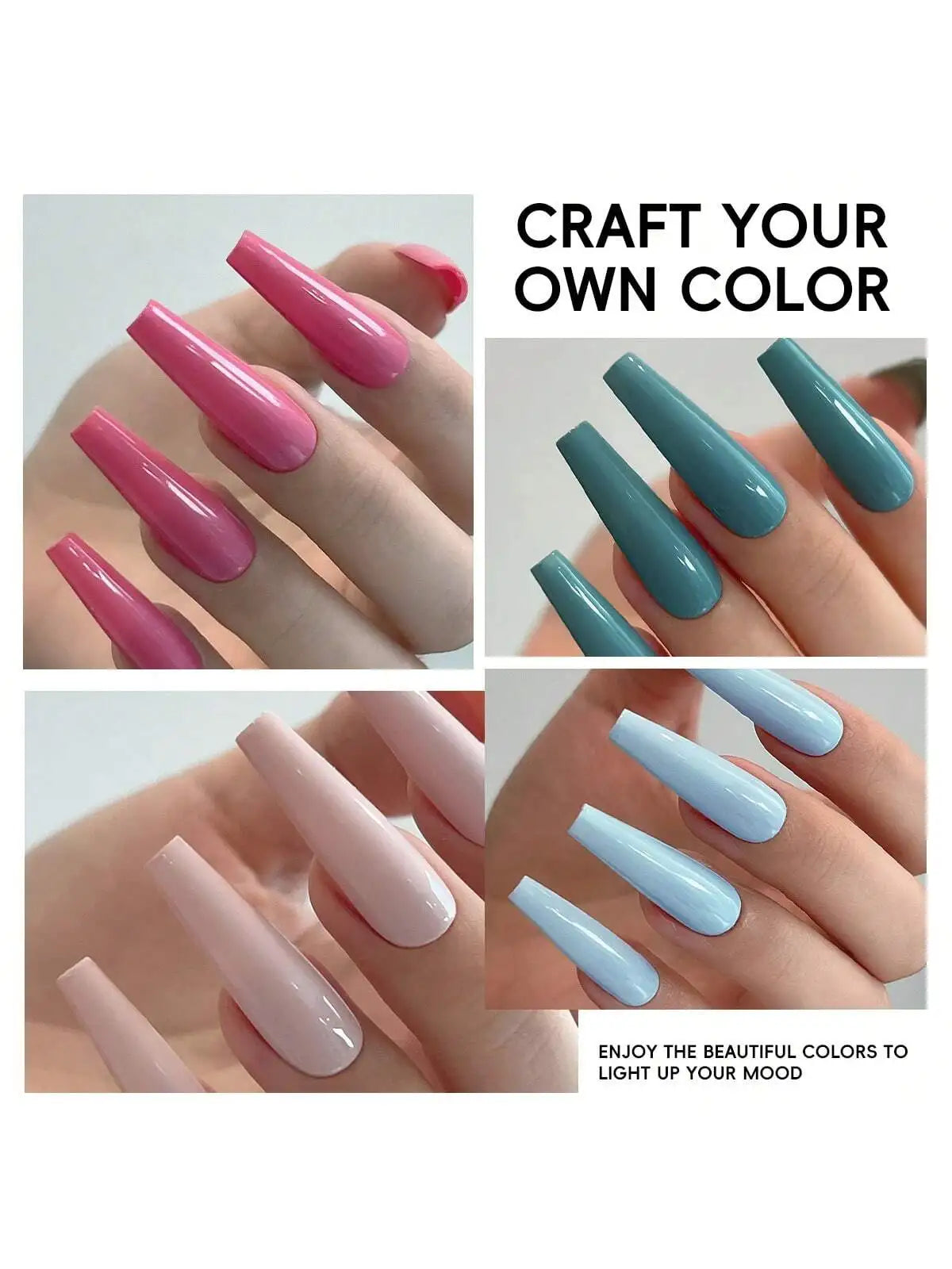 2025 New 6-Color Green Nail Gel Set - Brightening UV/LED Gel Polish Kit for Nail Salons