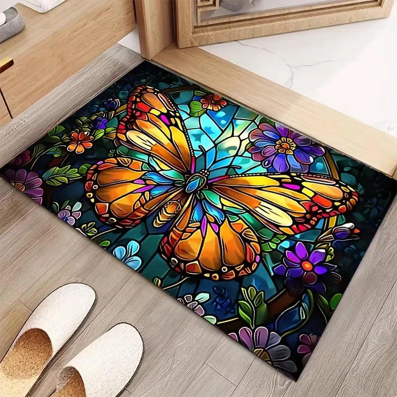 Butterfly Stuff Door Mat Outdoor Carpet Kitchen Non Slip Carpet Butterfly Patterned Door Mat Bathroom Mat Kitchen Decoration