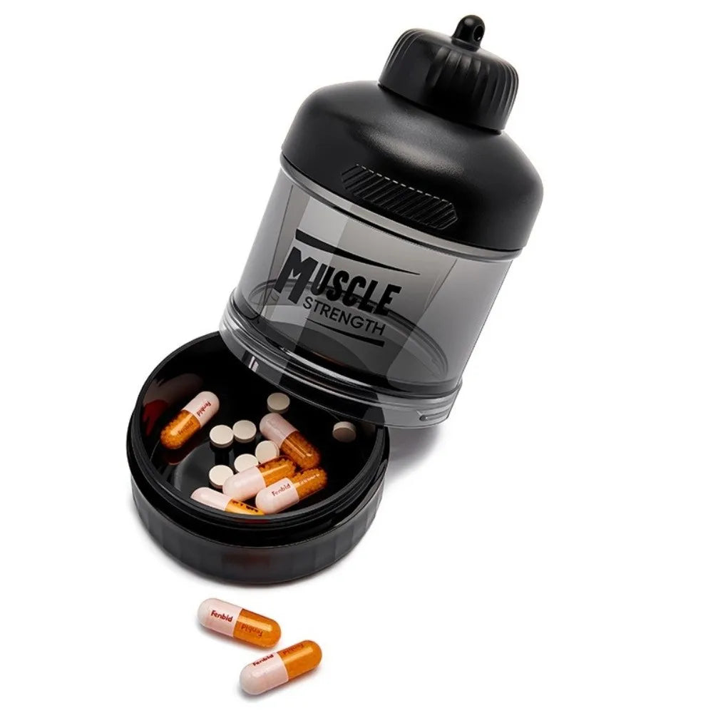 1/2/3 Layer Protein Powder Box Plastic Portable Funnel Fitness Supplement Bottle Durable with Mountaineering Buckle Snack Can