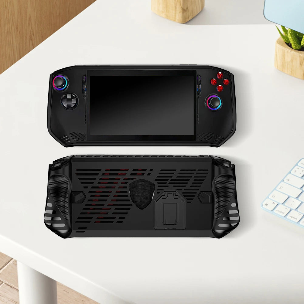 For MSI Claw A1M Handheld Console Case Soft TPU Protective Shell Shockproof Back Cover with Kickstand Game Accessories