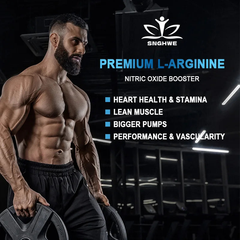 Men's L Arginine Capsules Nitric Oxide Supplement Endurance Performance for Workouts Muscle Growth Mercury for Adult