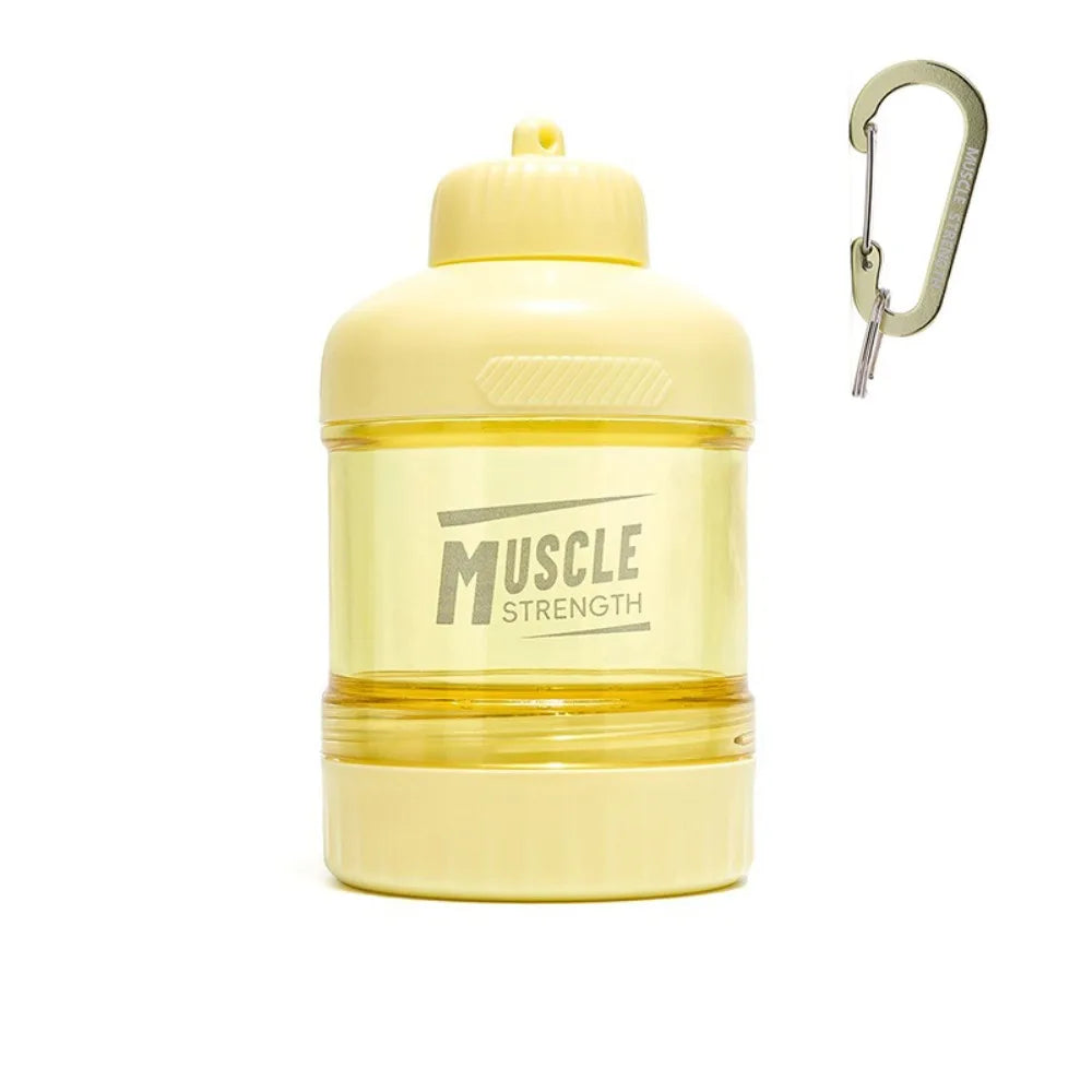1/2/3 Layer Protein Powder Box Plastic Portable Funnel Fitness Supplement Bottle Durable with Mountaineering Buckle Snack Can