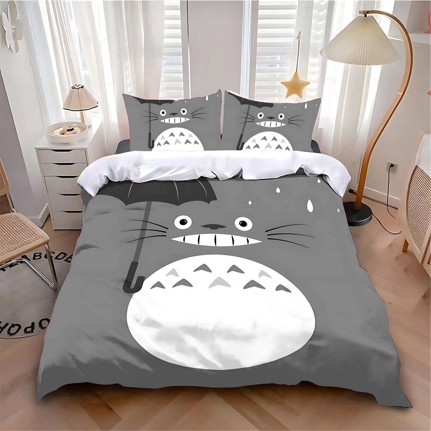 Duvet Cover Pillowcase Bedding Set Hot Anime Cute T-Totoroes Adult Boy Girl Bedroom Decoration Children Single Double Large Size