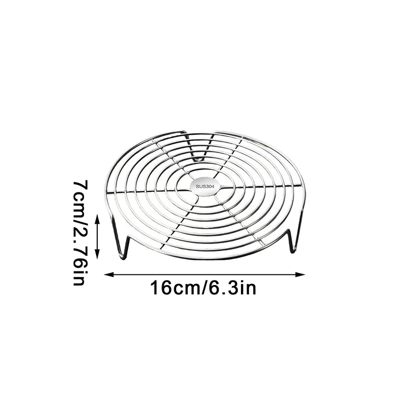 Stainless Steel Steaming Rack Multifunction Steamer Rack Pot Steaming Tray Grill Stand For Dumpling Egg Kitchen Cooking Utensils