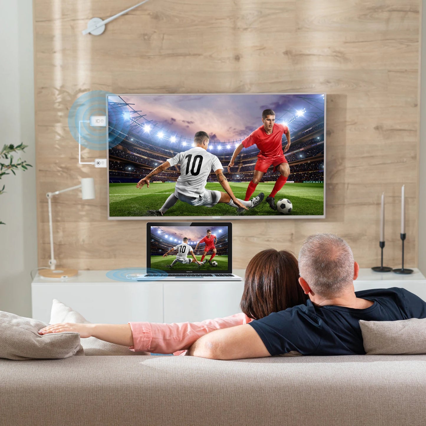 eppfun Wireless USB C /HDMI  Transmitter & Receiver Extender Display Adapter Dongle for TV Monitor Projector switch PC Iphone 15