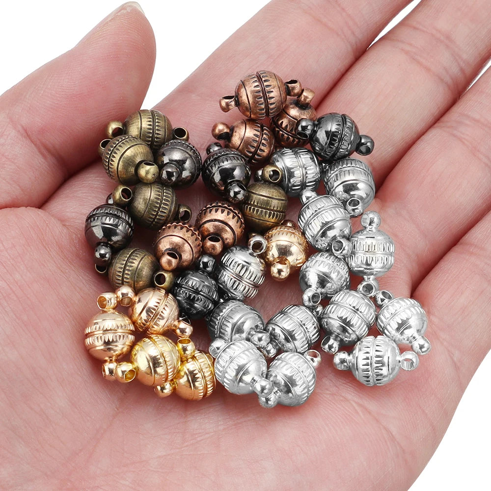 5pcs/lot Copper Strong Magnetic Clasps Round End Clasp Connectors For Jewelry Making DIY Handmade Bracelet Necklaces Accessories