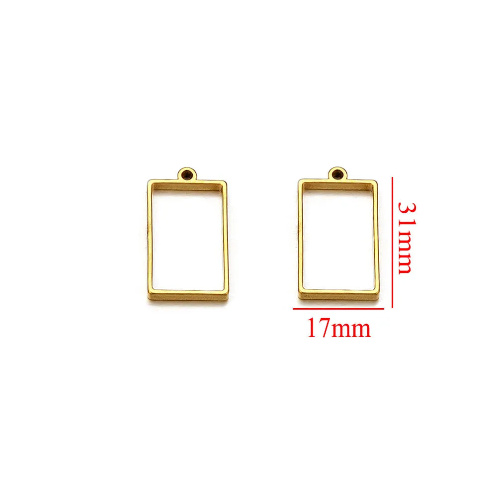 10pcs Stainless Steel Geometric Metal Connector Charms Frames Base DIY Making Epoxy Resin UV Crystal Molds for Jewelry Necklaces