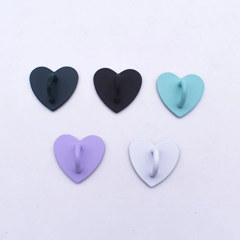 New 1Pc Self Adhesive Metal Heart Phone Charm Holder Mobile Phone Case Finger Ring Stand Hooks Buckle Charms Clasp Accessories
