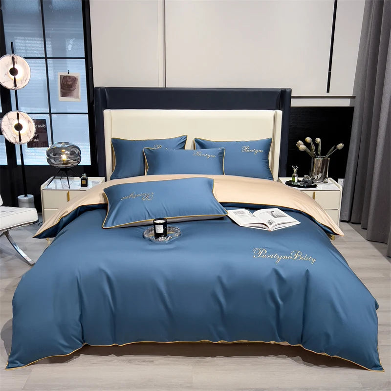 3pcs 100% Egyptian Cotton Duvet Cover Set 1pc Duvet Cover and 2pcs Pillowcases 150*200/200*230cm Single/double Queen King Size