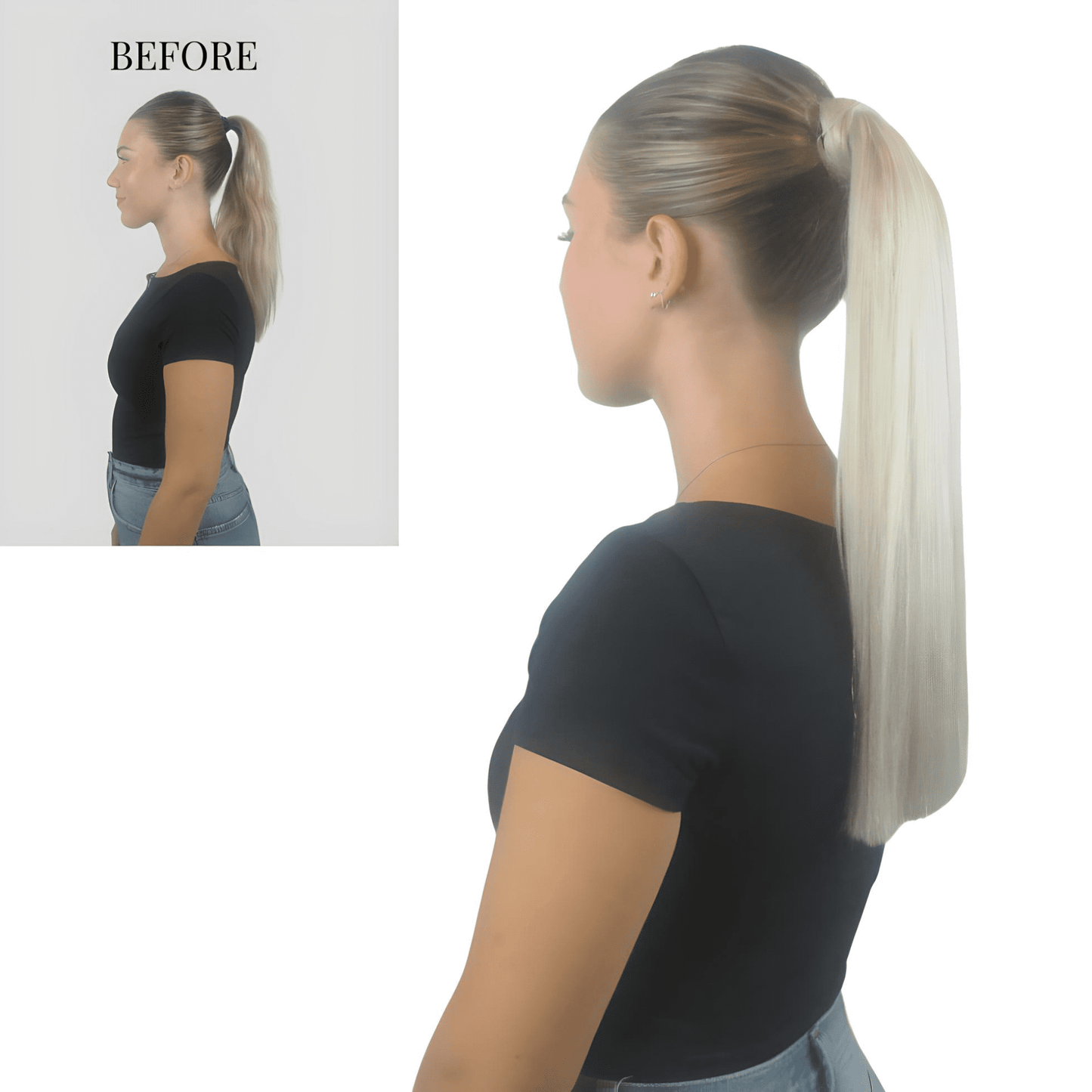 Ponytail Extension 16" Black #1