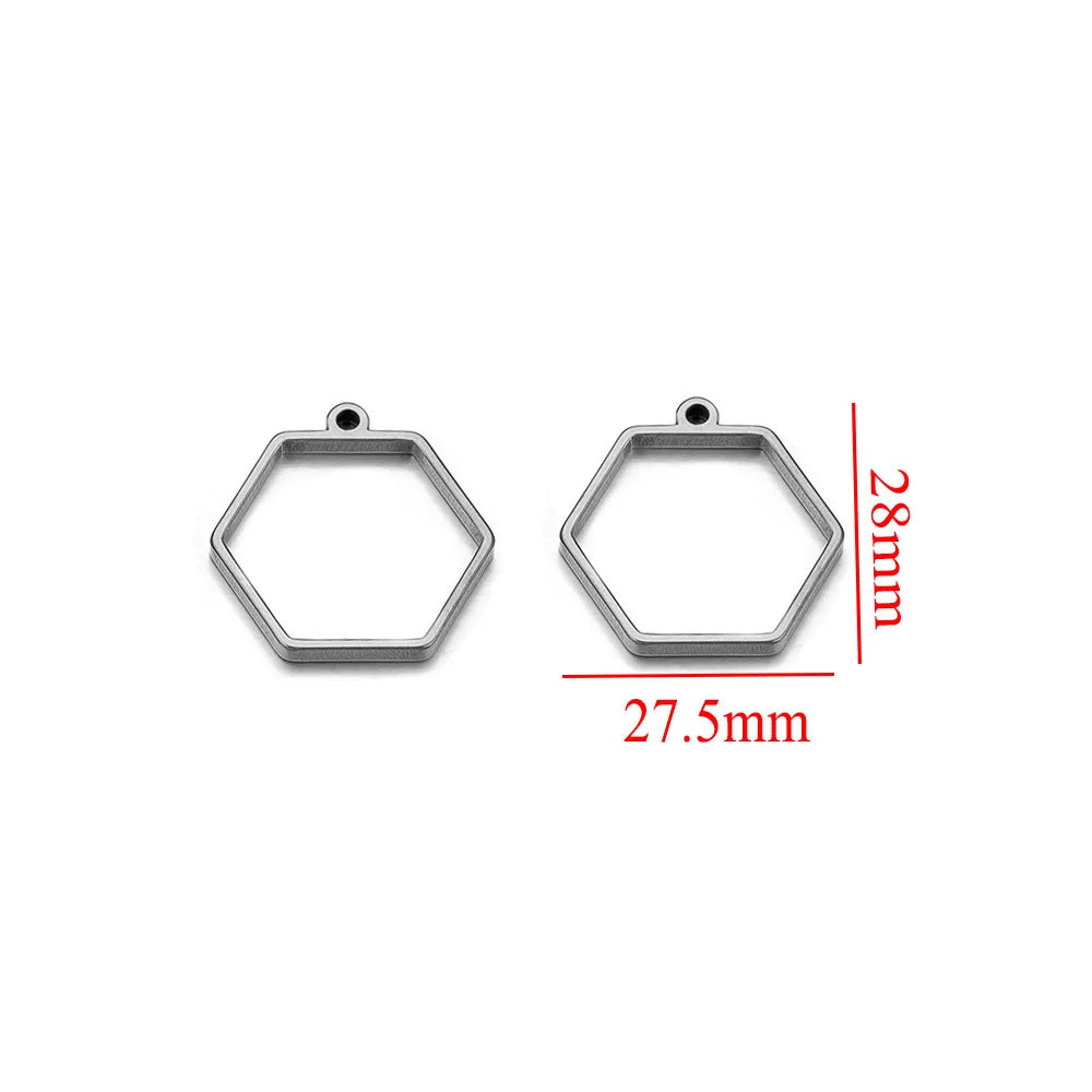 10pcs Stainless Steel Geometric Metal Connector Charms Frames Base DIY Making Epoxy Resin UV Crystal Molds for Jewelry Necklaces
