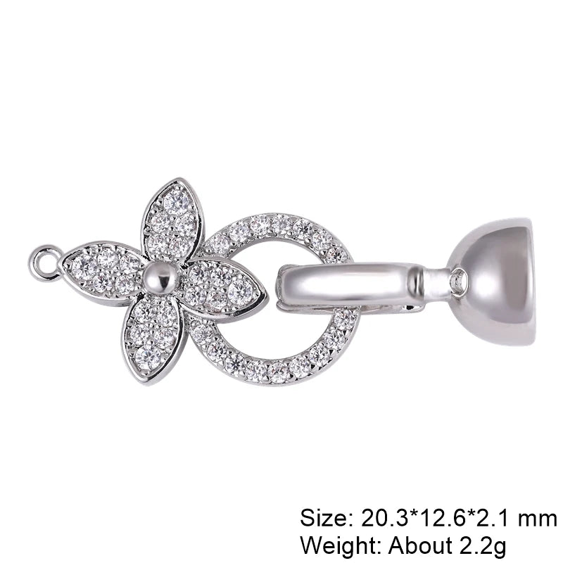 Juya 18K Gold Plated Decorative Connector Fastener Clasps Accessories For DIY Women Needlework Beads Gems Pearls Jewelry Making