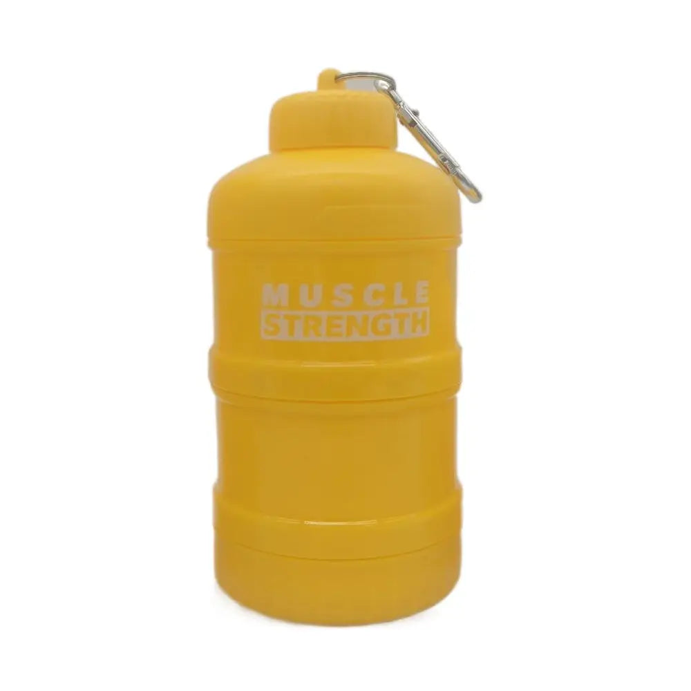 1/2/3-layer Portable Protein Powder Box with Mountaineering Buckle Funnel Powder Box Fitness Supplement Bottle Handle Layered