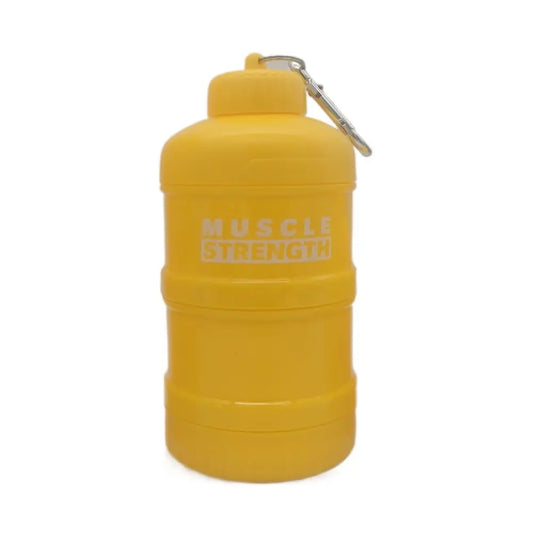 1/2/3-layer Portable Protein Powder Box with Mountaineering Buckle Funnel Powder Box Fitness Supplement Bottle Handle Layered